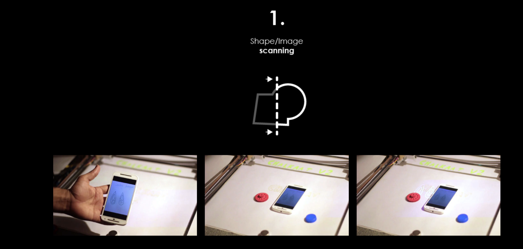 Step 1: Shape and image scanning via smartphone placed on the laser-cutter workbench