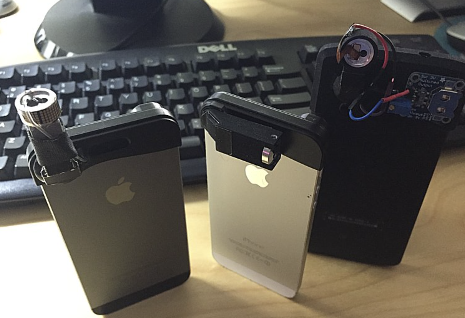 Jackboy sensor modules attached to smartphones