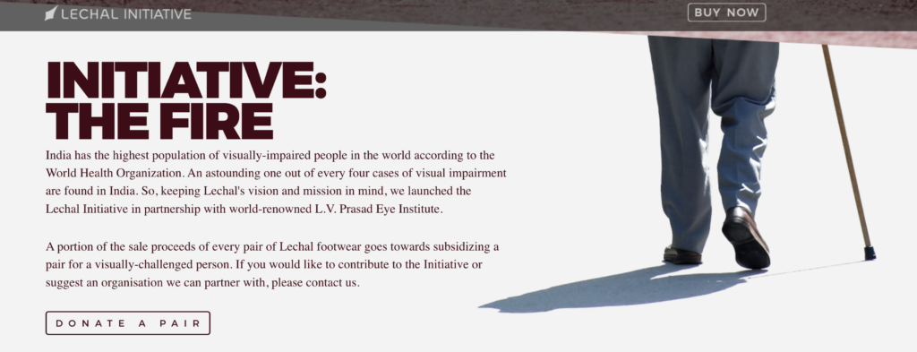 Lechal Initiative landing page