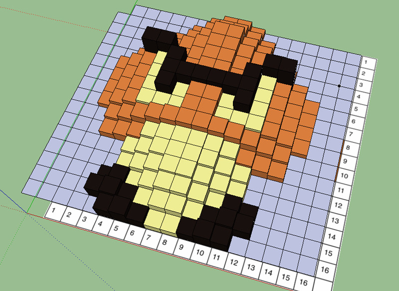 Zixel 3-D model of RGBZ character rendering