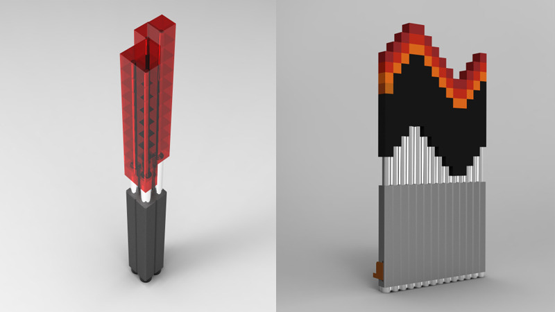 Zixel CAD rendering of single unit and assembled array